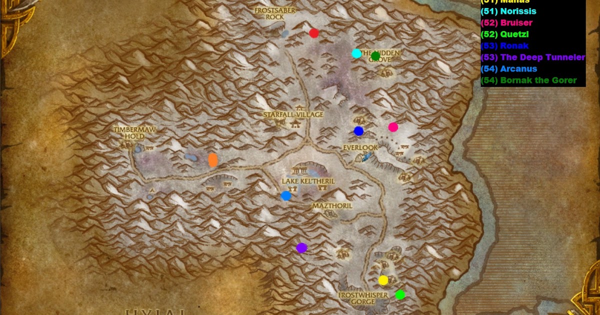 Wow Rare Spawns Winterspring Tamable Rares Added In 5 1 Wow Rare Spawns Winterspring Tamable Rares Added In 5 1